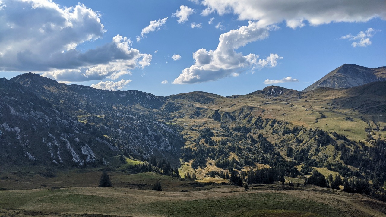 Blick auf Gryden vom Betelberg, Lenk, Schweiz