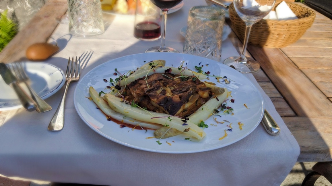 Lasagne mit Spargeln im Hotel Schönegg Wengen, Schweiz