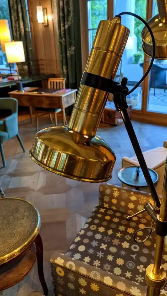 A lamp in the lobby of the Hotel Walther. Great attention to detail.