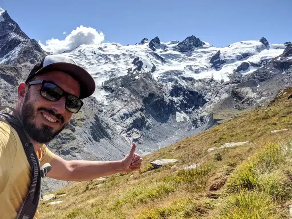 Matthias und der Tschierva-Gletscher im Val Roseg