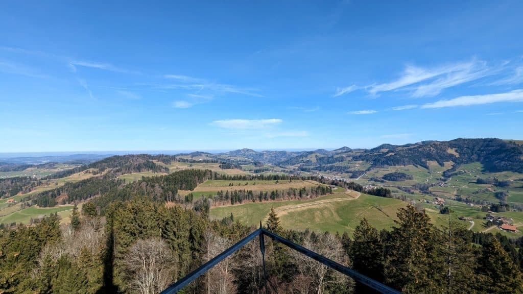 Sicht auf Gibswil vom Bachtelturm