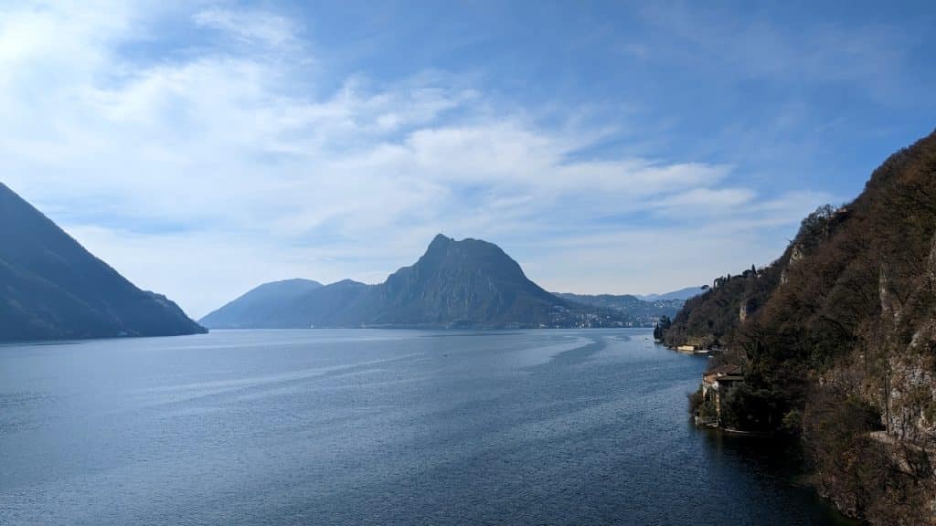 Viewpoint in Gandria with view of Monte San Salvatore