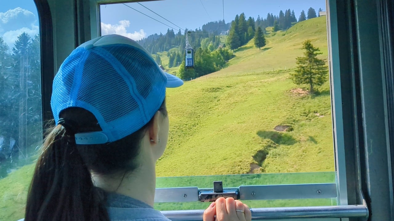 Ausblick aus der Rigi Burggeist Bahn