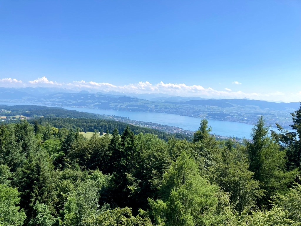 Sicht auf den Zürichsee vom Pfannenstielturm
