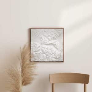 Gipsabdruck vom Walensee mit Buchholzrahmen mit Augmented Reality Layer von Hike&Dine
